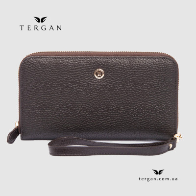 Кошелек Клатч TERGAN 5734 на молнии кожаный  KAHVE FLOATER
