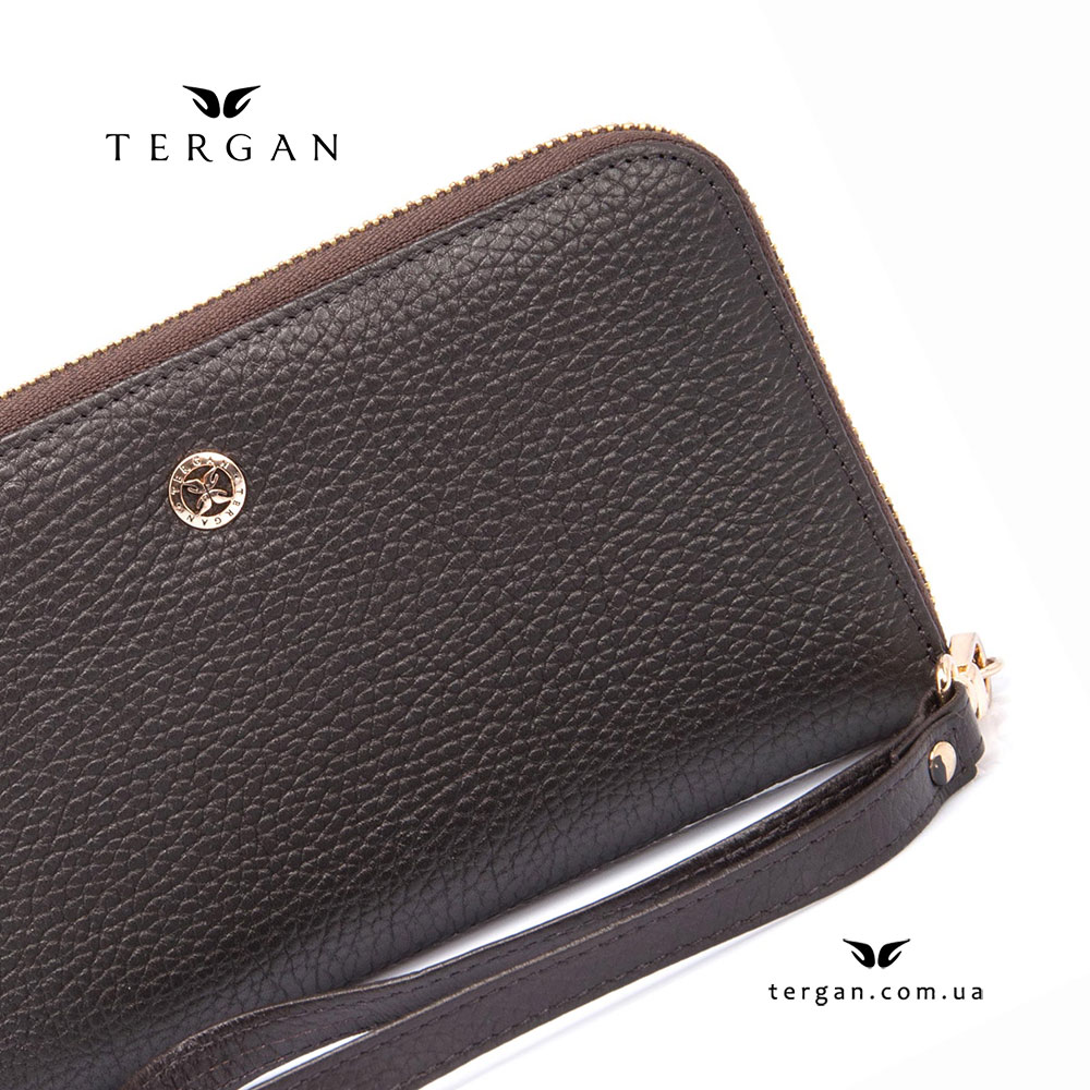 Кошелек Клатч TERGAN 5734 на молнии кожаный  KAHVE FLOATER