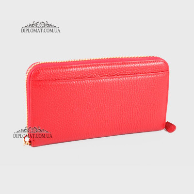 Кошелек Клатч на молнии из натуральной кожи TERGAN 5734 KIRMIZI FLOATER Красный