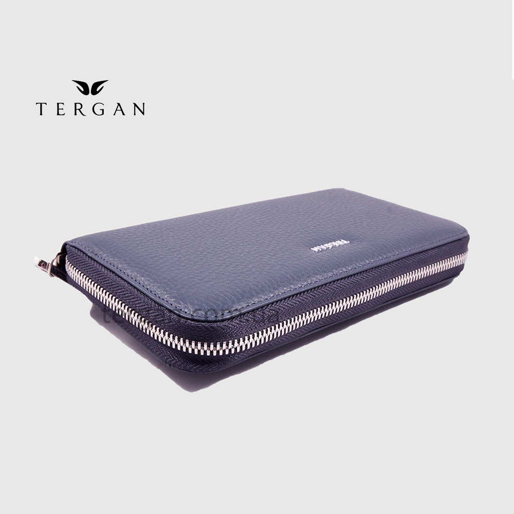 Кошелек Клатч TERGAN 5734 на молнии кожаный  LACIVERT FLOATER Темно Синий Синий