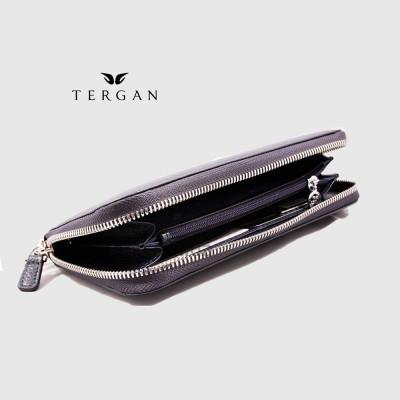 Кошелек Клатч TERGAN 5734 на молнии кожаный  LACIVERT FLOATER Темно Синий Синий