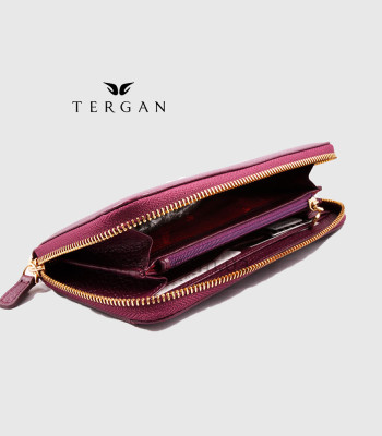 Кошелек-клатч кожаный на молнии TERGAN 5734 MOR FLOATER