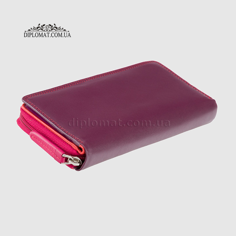 Кошелек женский кожаный VISCONTI RB55 Honolulu c RFID  Plum Multi  Сиреневый