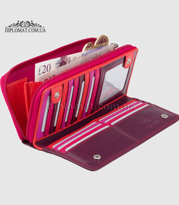 Кошелек женский кожаный VISCONTI RB55 Honolulu c RFID Plum Multi
