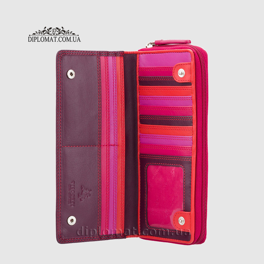 Кошелек женский кожаный VISCONTI RB55 Honolulu c RFID  Plum Multi  Сиреневый