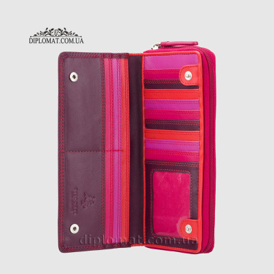 Кошелек женский кожаный VISCONTI RB55 Honolulu c RFID  Plum Multi  Сиреневый