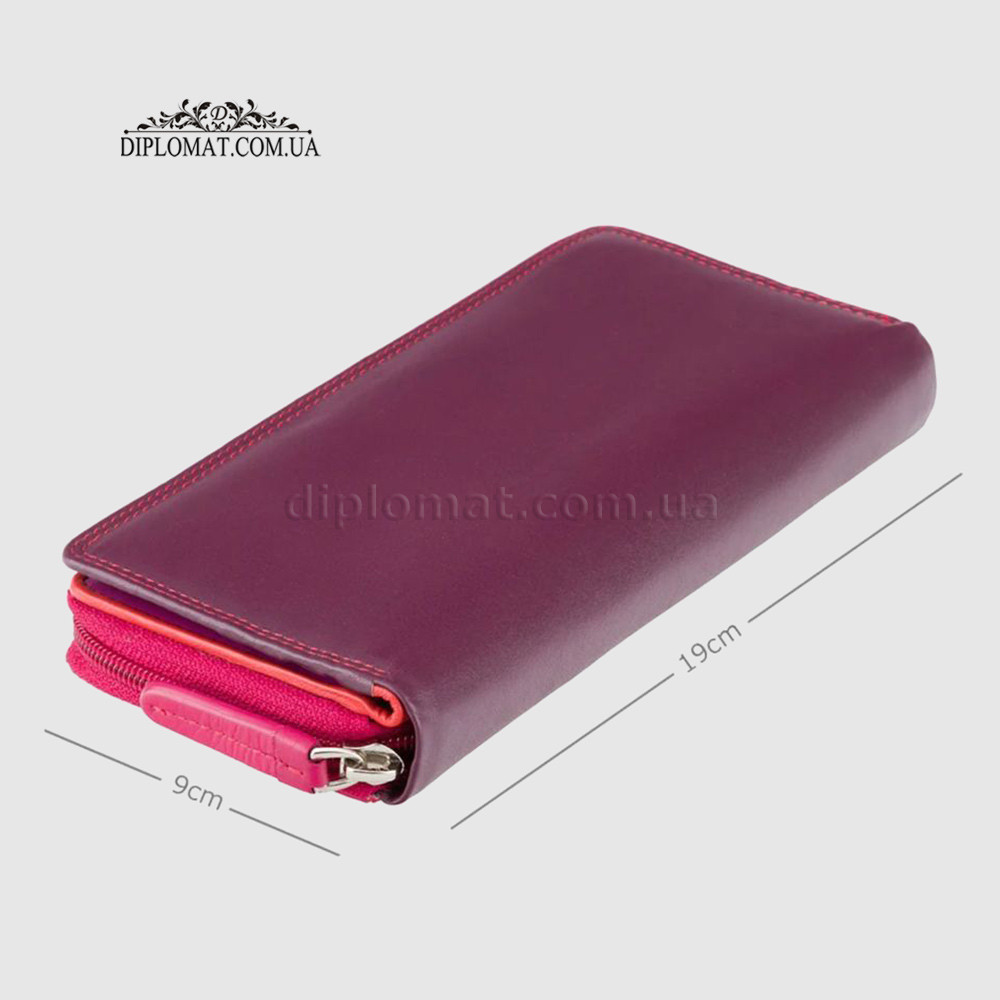 Кошелек женский кожаный VISCONTI RB55 Honolulu c RFID  Plum Multi  Сиреневый