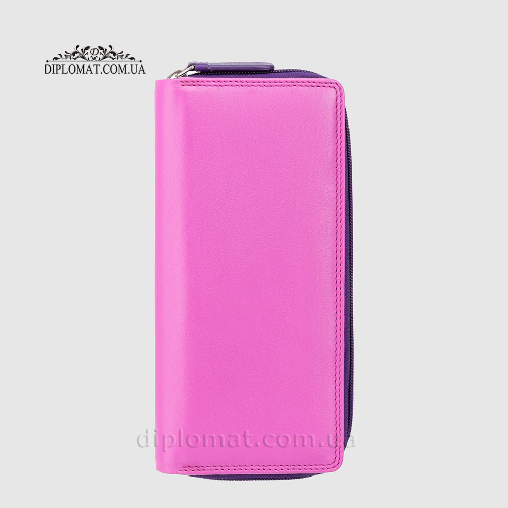Кошелек женский кожаный VISCONTI RB55 Honolulu c RFID  Berry Multi  Розовый