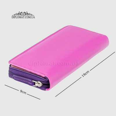 Кошелек женский кожаный VISCONTI RB55 Honolulu c RFID  Berry Multi  Розовый