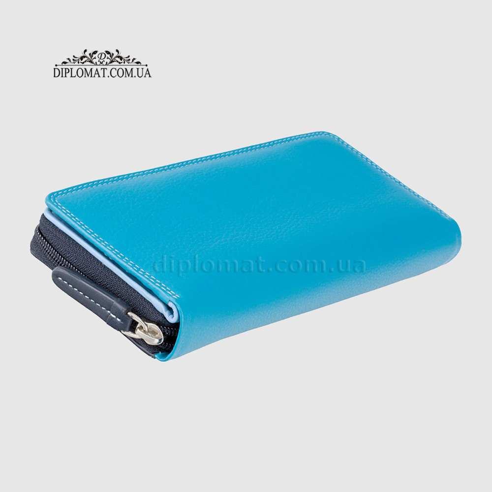 Кошелек женский кожаный VISCONTI RB55 Honolulu c RFID  Blue Multi  Голубой Мультиколор