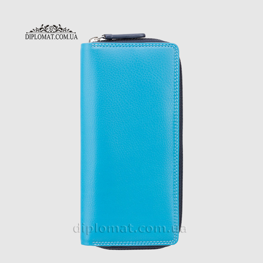 Кошелек женский кожаный VISCONTI RB55 Honolulu c RFID  Blue Multi  Голубой Мультиколор