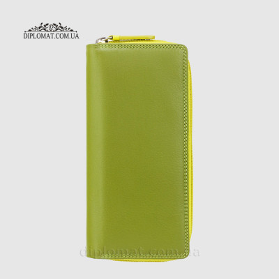 Кошелек женский кожаный VISCONTI RB55 Honolulu c RFID  Lime Multi  Лайм