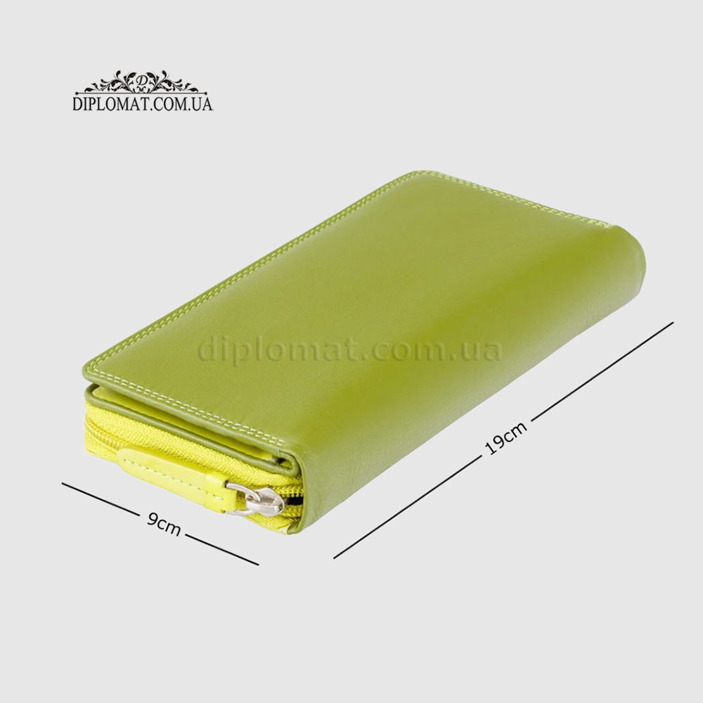 Кошелек женский кожаный VISCONTI RB55 Honolulu c RFID  Lime Multi  Лайм