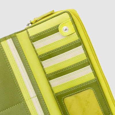 Кошелек женский кожаный VISCONTI RB55 Honolulu c RFID  Lime Multi  Лайм