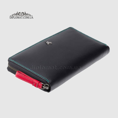 Кошелек женский на молнии VISCONTI SP33 Iris c RFID  Black Multi    Черный Мультиколор
