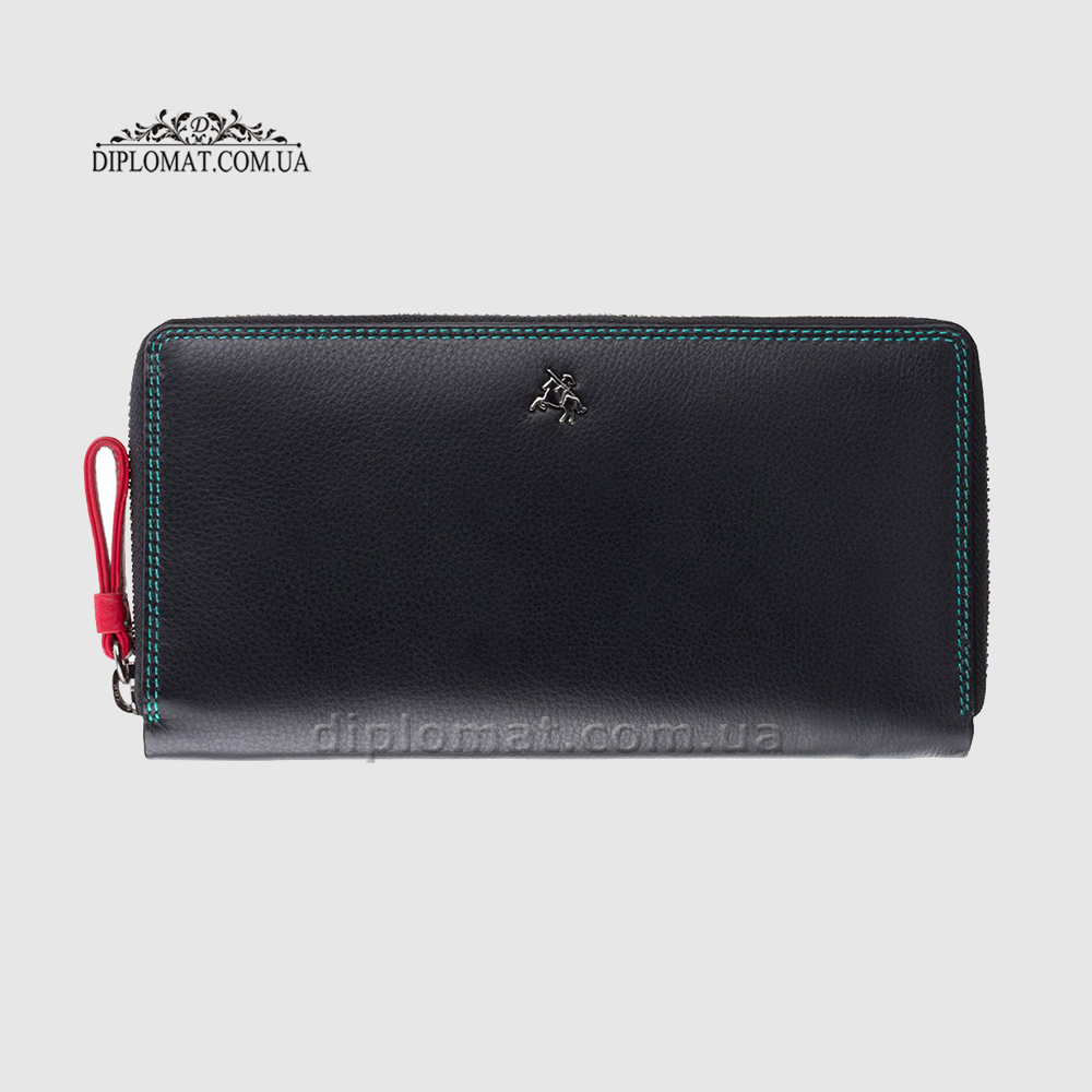 Кошелек женский на молнии VISCONTI SP33 Iris c RFID  Black Multi    Черный Мультиколор