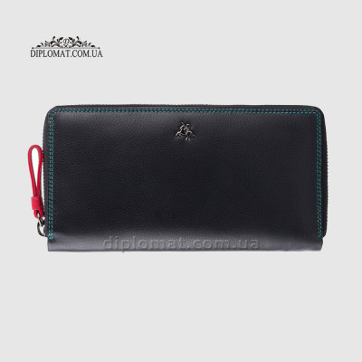 Кошелек женский на молнии VISCONTI SP33 Iris c RFID  Black Multi    Черный Мультиколор