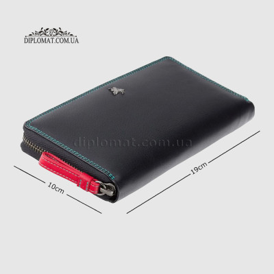 Кошелек женский на молнии VISCONTI SP33 Iris c RFID  Black Multi    Черный Мультиколор