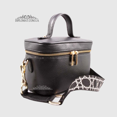 Сумка-Сундучок EMANUELA FERRETTI 6721 Женская Кожаная  BLACK floater Черный
