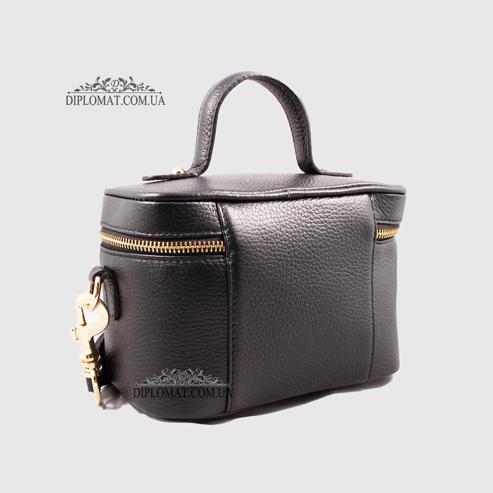 Сумка-Сундучок EMANUELA FERRETTI 6721 Женская Кожаная  BLACK floater Черный
