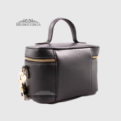 Сумка-Сундучок EMANUELA FERRETTI 6721 Женская Кожаная  BLACK floater Черный