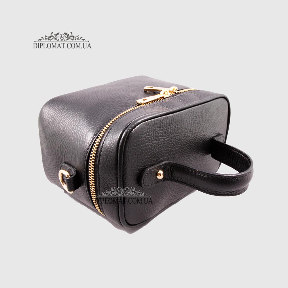 Сумка-Сундучок EMANUELA FERRETTI 6721 Женская Кожаная  BLACK floater Черный