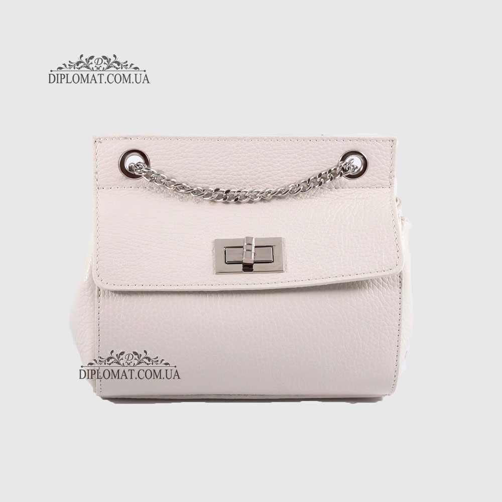 Сумка кросс боди EMANUELA FERRETTI 85307 Silver  WHITE floater Белый/Бежевый
