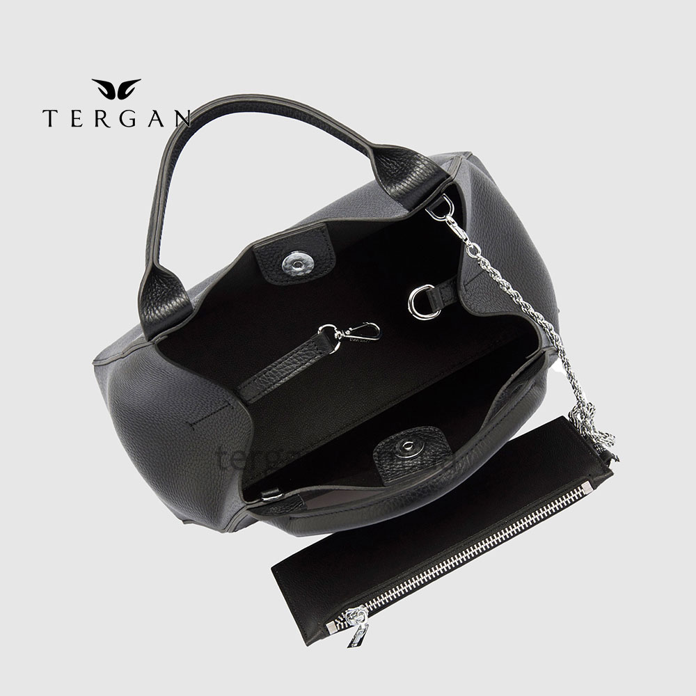 Сумка Женская Кожаная TERGAN 79493  SIYAH FLOATER Черный