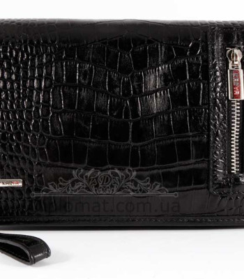 Клатч мужской KARYA 0604 Кожаная53 Black Croco