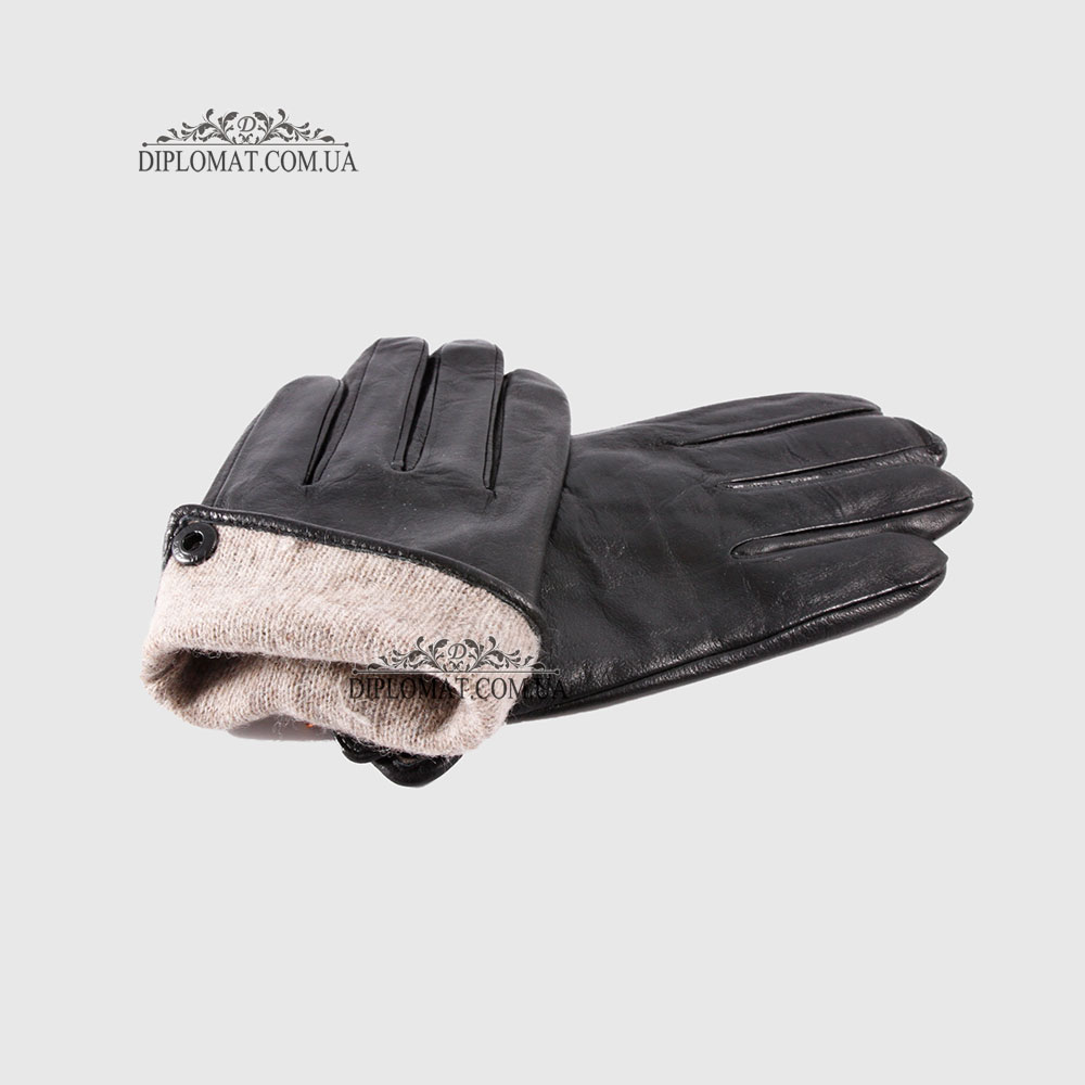 Перчатки мужские NUMBER one no.1 Кожаные с Шерстяной трикотажной подкладкой Черные  LAMB BLACK Размер 11 Черный