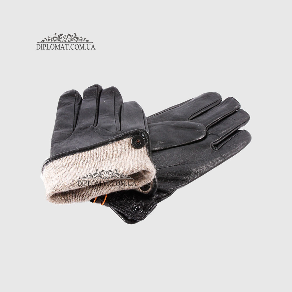 Перчатки мужские NUMBER one no.1 Кожаные с Шерстяной трикотажной подкладкой Черные  LAMB BLACK Размер 11,5  Черный