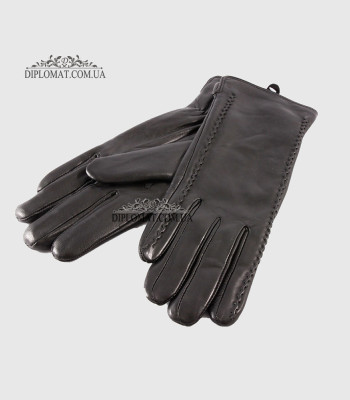 Перчатки женские VOGUE GLOVES K230 Кожаные Подкладка флис ЧерныеLAMB BLACK Размер 6,5