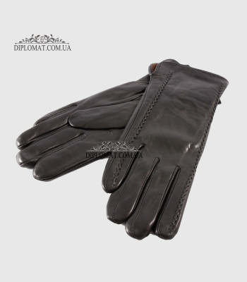 Перчатки женские VOGUE GLOVES K230 Кожаные Подкладка флис ЧерныеLAMB BLACK Размер 7
