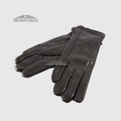 Перчатки женские VOGUE GLOVES K230 Кожаные Подкладка флис Черные LAMB BLACK Размер 7  Черный