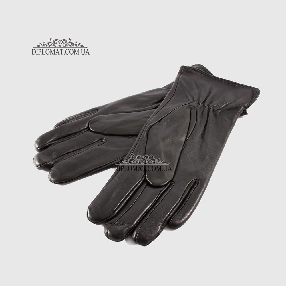 Перчатки женские VOGUE GLOVES K230 Кожаные Подкладка флис Черные LAMB BLACK Размер 7  Черный
