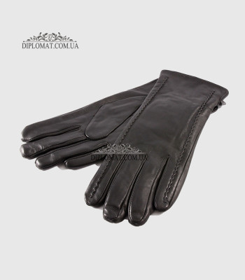 Перчатки женские VOGUE GLOVES K230 Кожаные Подкладка флис ЧерныеLAMB BLACK Размер 7,5
