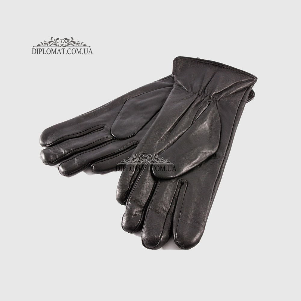 Перчатки женские VOGUE GLOVES K230 Кожаные Подкладка флис Черные LAMB BLACK Размер 7,5  Черный