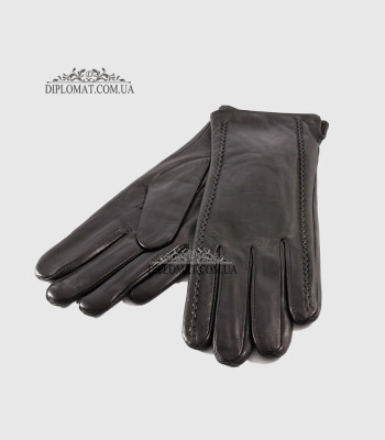 Перчатки женские VOGUE GLOVES K230 Кожаные Подкладка флис ЧерныеLAMB BLACK Размер 8,5