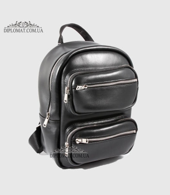 Рюкзак женский VALIENTE 1067 с двумя накладными карманами PRADA Black