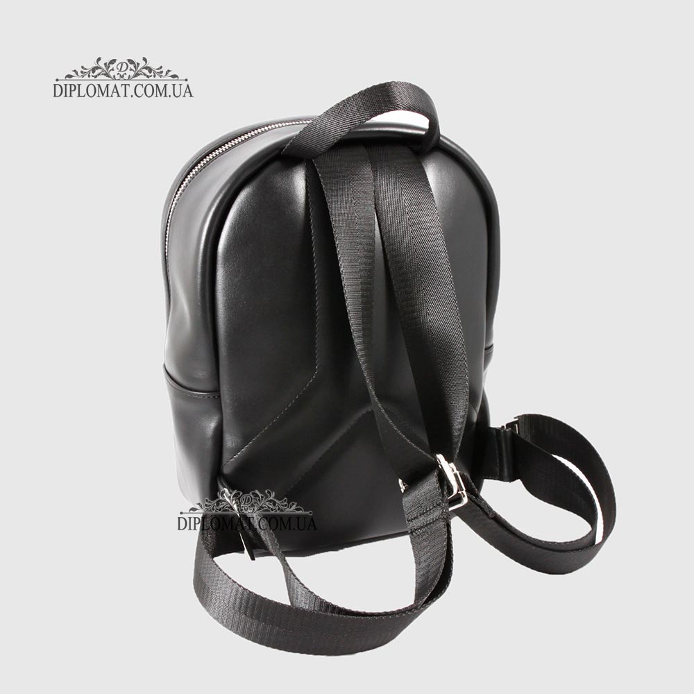Рюкзак женский VALIENTE 1067 с двумя накладными карманами  PRADA Black Черный