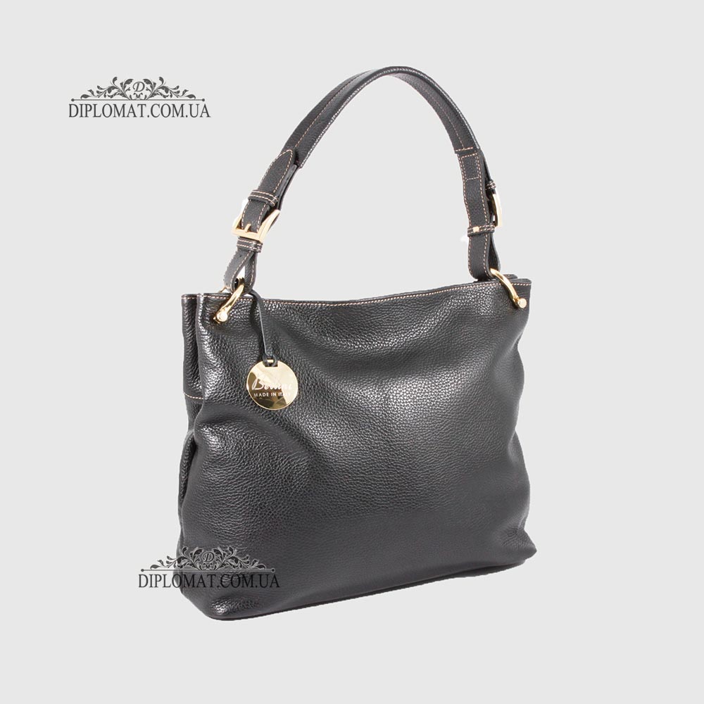 Сумка Женская На плечо Кожаная BELLINI Brolio 8696  BLACK floater Черный