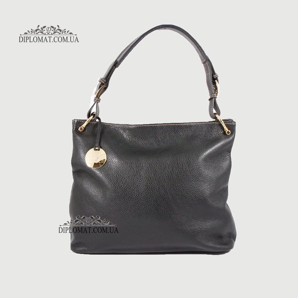 Сумка Женская На плечо Кожаная BELLINI Brolio 8696  BLACK floater Черный