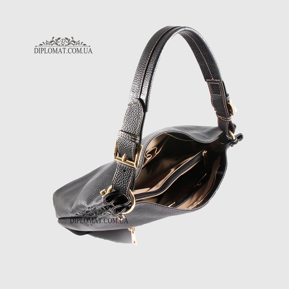 Сумка Женская На плечо Кожаная BELLINI Brolio 8696  BLACK floater Черный
