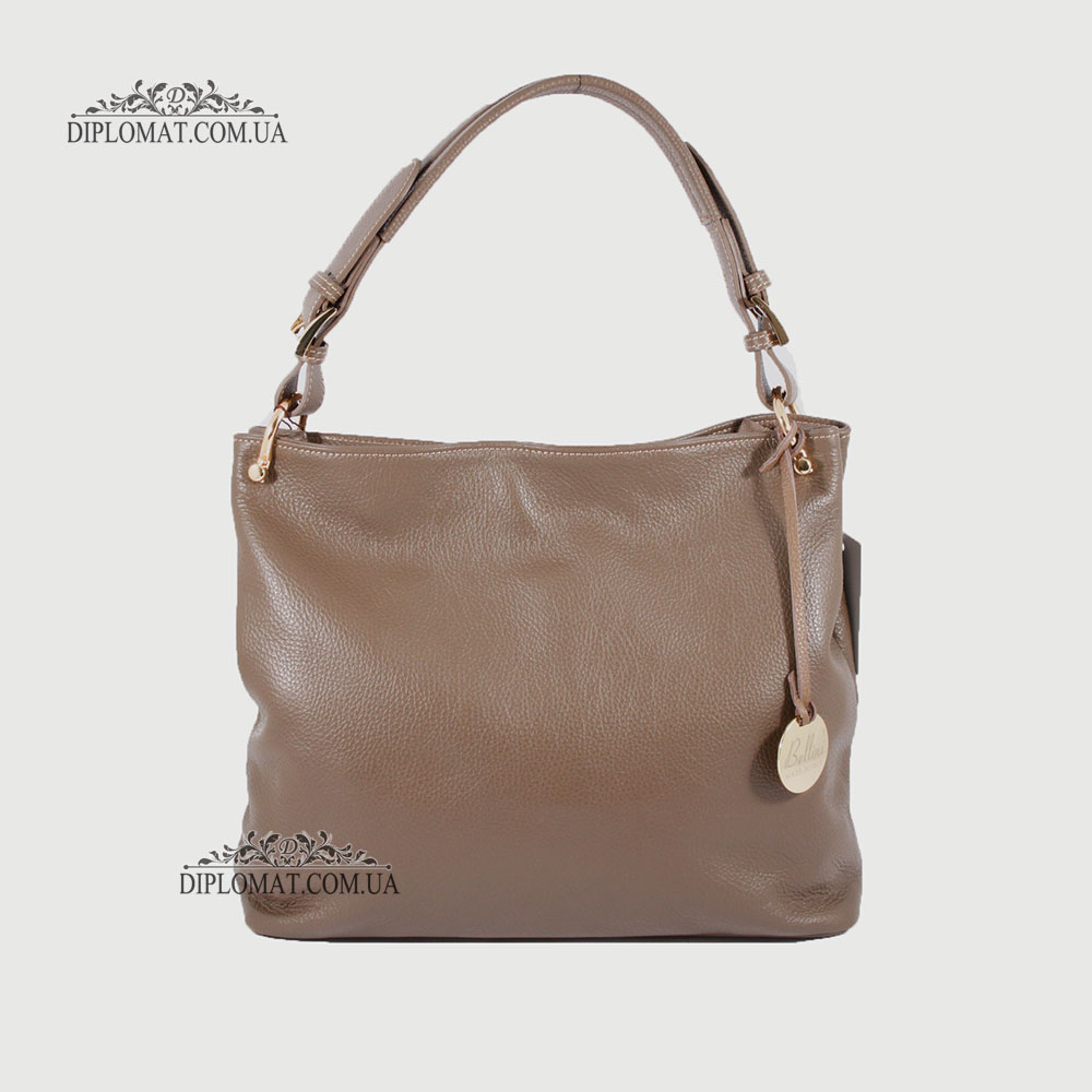 Сумка Женская На плечо Кожаная BELLINI Brolio 8696  TAUPE floater Серый