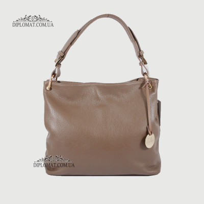 Сумка Женская На плечо Кожаная BELLINI Brolio 8696  TAUPE floater Серый