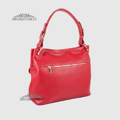 Сумка Женская На плечо Кожаная BELLINI Brolio 8696  RED floater Красный/Розовый