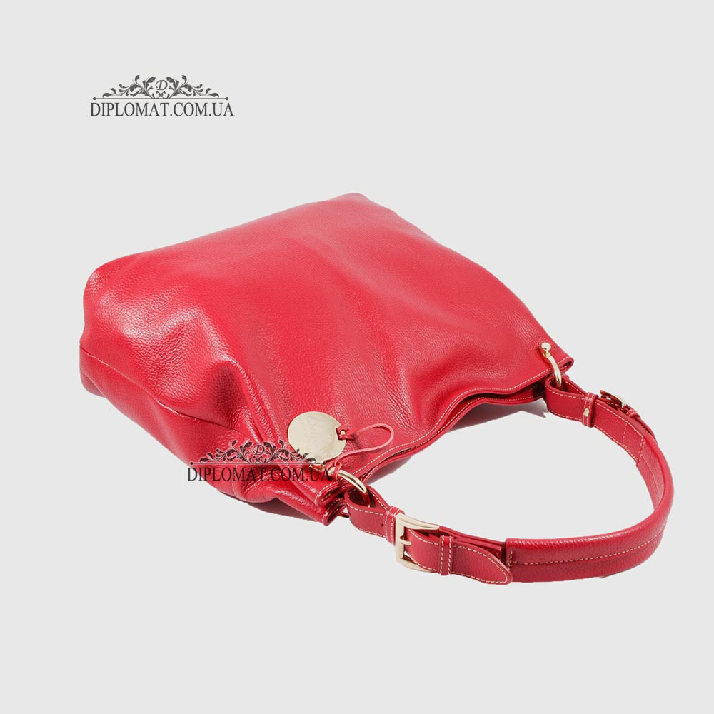 Сумка Женская На плечо Кожаная BELLINI Brolio 8696  RED floater Красный/Розовый