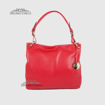 Сумка Женская На плечо Кожаная BELLINI Brolio 8696  RED floater Красный/Розовый