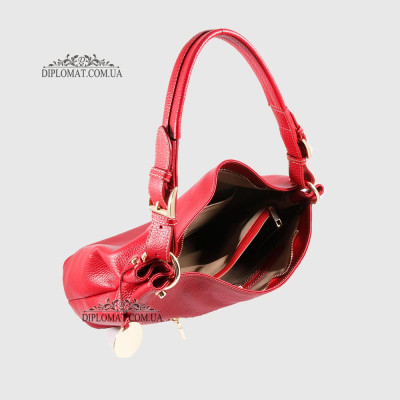 Сумка Женская На плечо Кожаная BELLINI Brolio 8696  RED floater Красный/Розовый