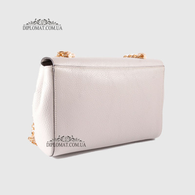 Клатч женский BELLINI Meleto Кожаный с металической цепочкой цвета золота CREAM  floater Серый